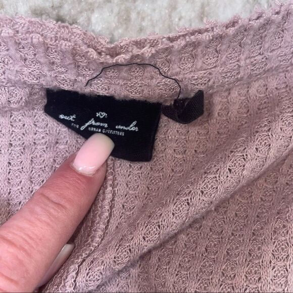 Out From Under Jojo Oversized Thermal Button Top Urban Outfitters lavender SZ L - Picture 7 of 12